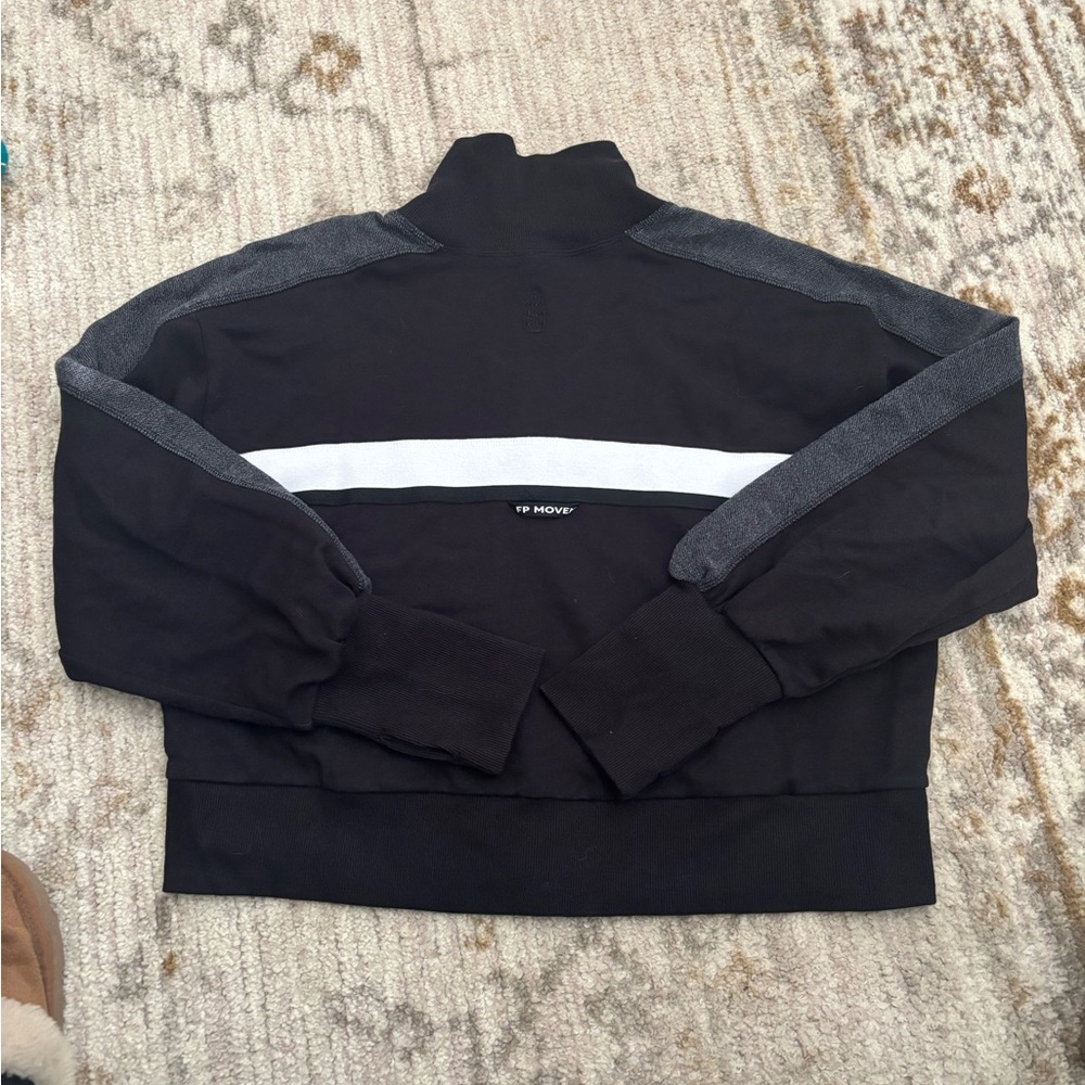 NWT Small Black Free People Movement High Jump Oversize Zip-Up Jacket